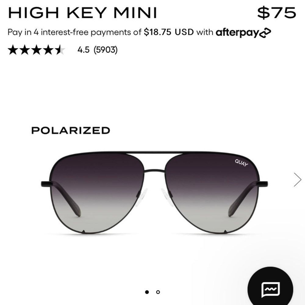 Quay high key mini sunglasses black fade